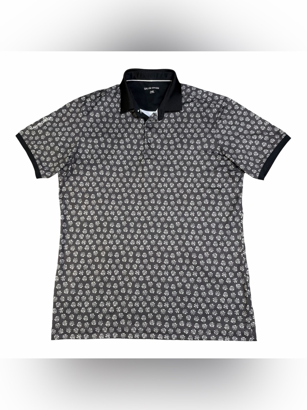 Galvin Green Murphy Ventil 8 Plus Golf Polo Shirt Men’s Large Black/Forged Iron